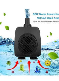 Y&D 15W Micro Submersible Water Pump With 12LED Lights Pumping Filter for Aquarium Rockery Crafts Pond Garden Pool  - Image 4