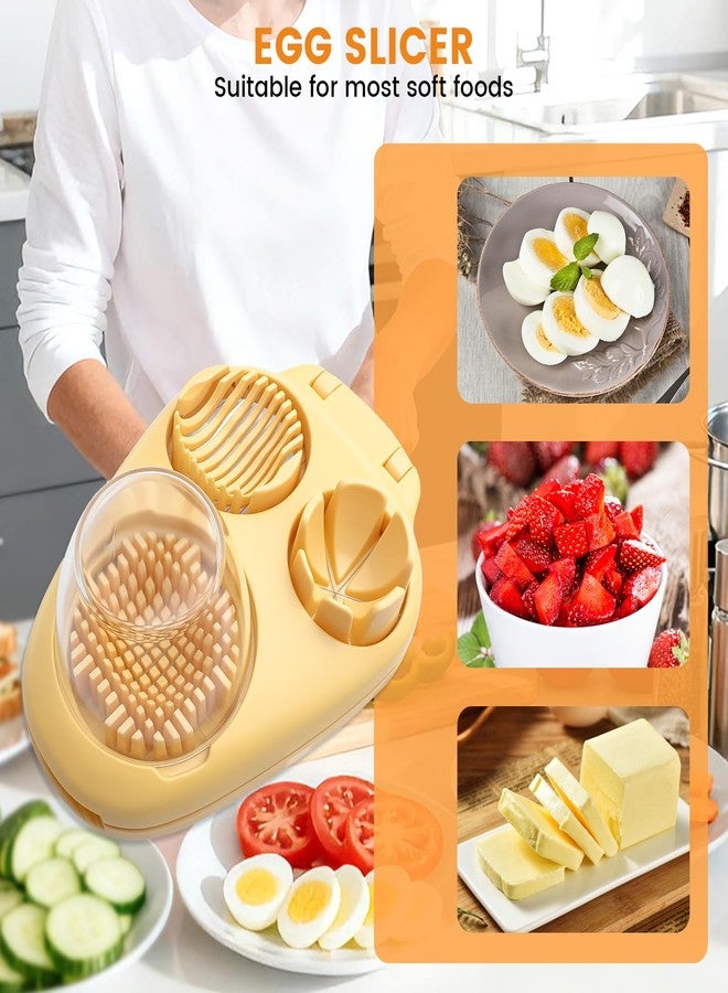 KCMOSGI 3 in 1 Boiled Egg Slicer, Stainless Steel Egg Slicer for Hard Boiled Eggs, 3 Slice Modes, Hard Boiled Egg Cutter & Fruit Slicer for egg, Strawberry, Tomato - Image 5