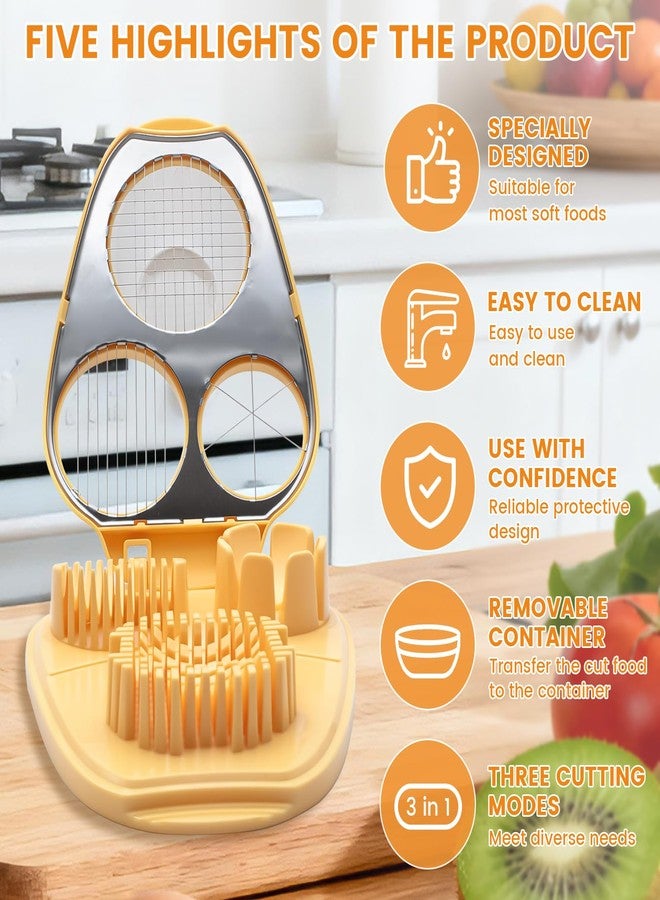 KCMOSGI 3 in 1 Boiled Egg Slicer, Stainless Steel Egg Slicer for Hard Boiled Eggs, 3 Slice Modes, Hard Boiled Egg Cutter & Fruit Slicer for egg, Strawberry, Tomato - Image 3