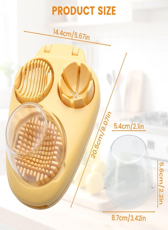 KCMOSGI 3 in 1 Boiled Egg Slicer, Stainless Steel Egg Slicer for Hard Boiled Eggs, 3 Slice Modes, Hard Boiled Egg Cutter & Fruit Slicer for egg, Strawberry, Tomato - Image 2