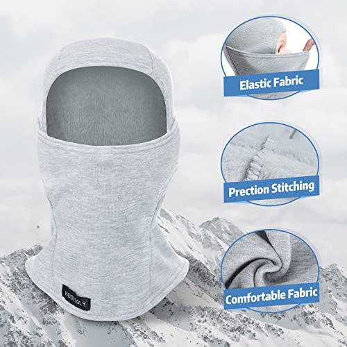 KOOLSOLY Kids Balaclava Face Mask, Winter Hat Face Warmer for Cold Weather Ski Mask for Boys Girls Army Green - Image 4