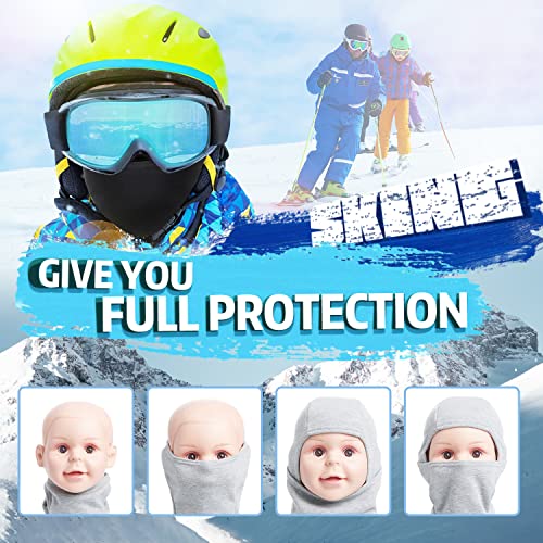 KOOLSOLY Kids Balaclava Face Mask, Winter Hat Face Warmer for Cold Weather Ski Mask for Boys Girls Army Green - Image 3