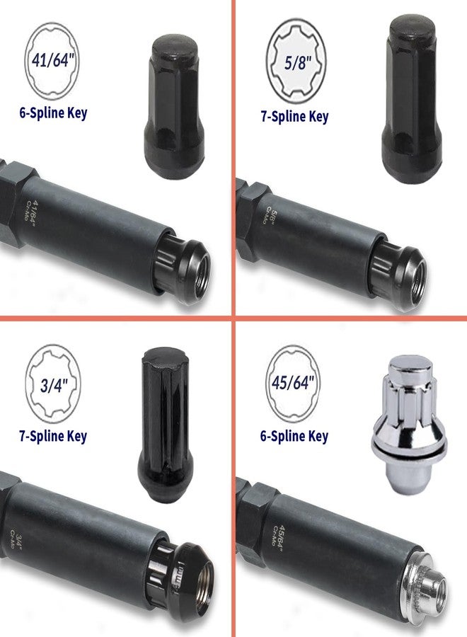 Rebra 8Pcs Spline Lug Nut Socket Set, Wheel Lock Removal Kit For Locking Nuts, Set Of 5, 6, 7, 12 Key, Cr-Mo Steel - Image 4