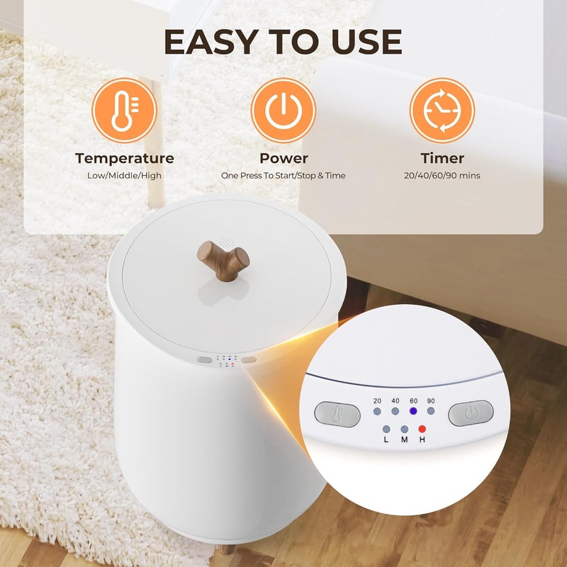 EUHOMY Towel Warmer Bucket, 20L Large Towel Warmers for Bathroom and Spa, Auto Shut-Off & Adjustable Timer for 20/40/60/90 mins, Hot Towel Warmer with Fragrance Disc, Gift for Him&Her, Blankets - Image 5
