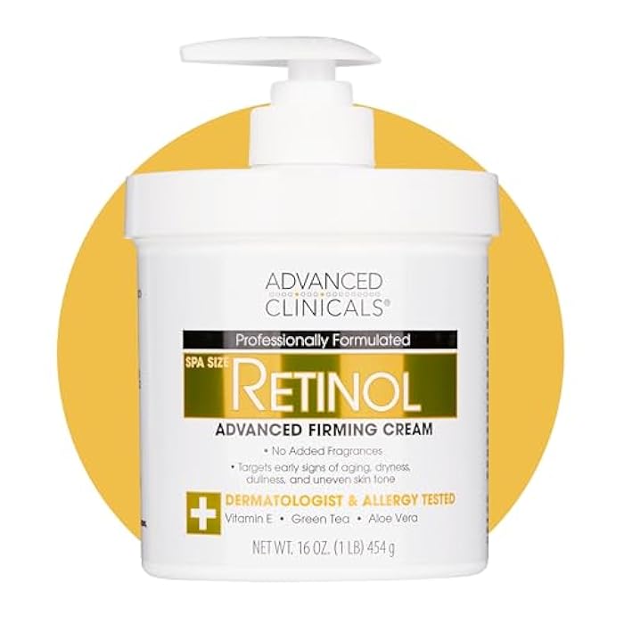 Advanced Clinicals Retinol Body Lotion & Face Moisturizer | Visible Anti Aging Skin Care Retinol Body Cream For Women & Men Targets Look Of Fine Lines, Wrinkles, & Crepe Looking Dry Skin, 16 Ounce - Image 1