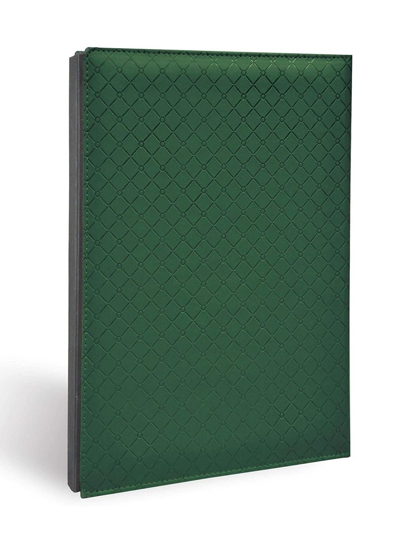 FIS Signature Book, Italian PU Material Cover, 18 Sheets with Gift Box, Green Color, 235 x 345 mm - FSCL18GRD2 - Image 1