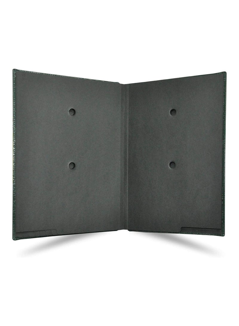 FIS Signature Book, Italian PU Material Cover, 18 Sheets with Gift Box, Green Color, 235 x 345 mm - FSCL18GRD2 - Image 2