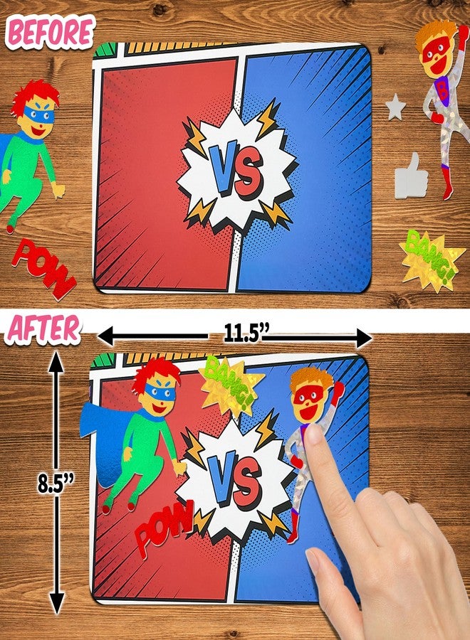 Playbees Foil Art Kit Superheroes - Preschool Arts and Crafts Kit for Kids- No Mess Art for Boys & Girls Ages 4, 5, 6, 7, 8, 9 Years Old - DIY Creative Activity - Art & Craft Activity - Image 3