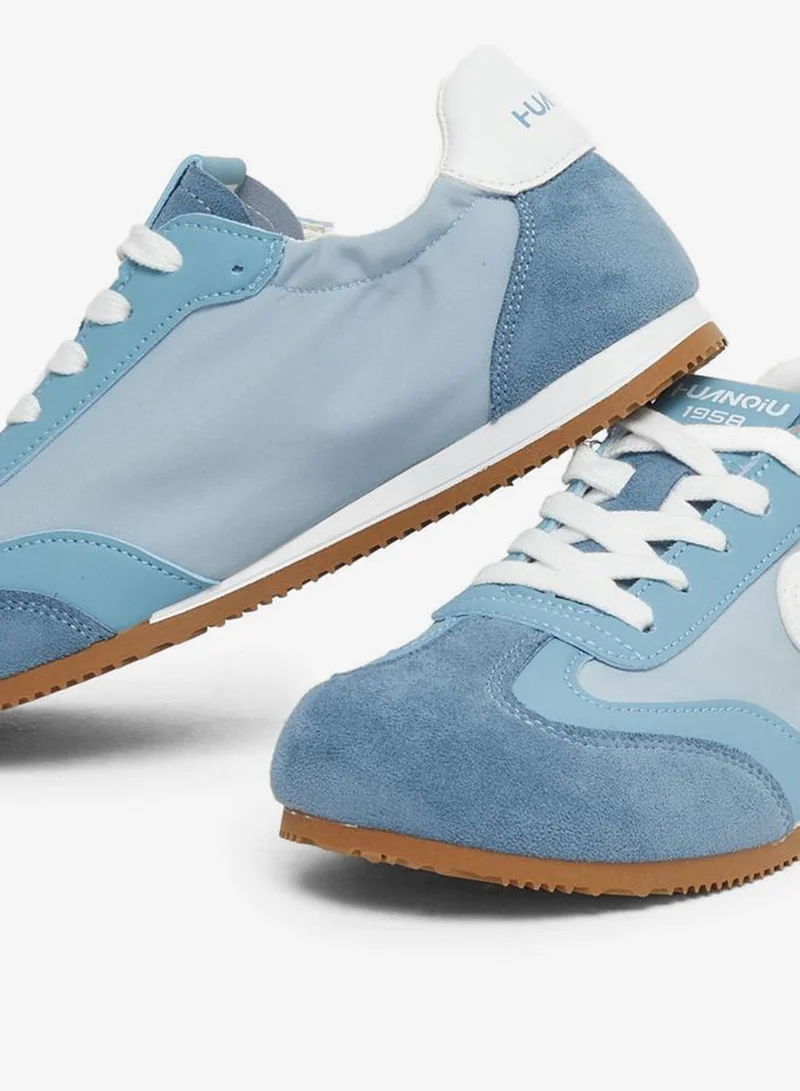 Styli Active Blue Blue Retro Lace Up Sneakers for Women | Best Price UAE