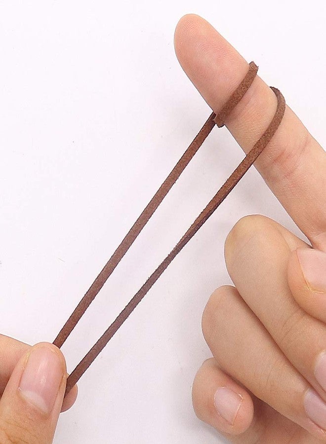 تين ويل خيط جلدي من تين ويل، 100 ياردة، 2.6 مم، خيط من جلد الغزال المسطح، خيط من الجلد الصناعي لصنع المجوهرات، والقلائد، والأساور، وصائدات الأحلام، والأعمال اليدوية (بني) - Image 3