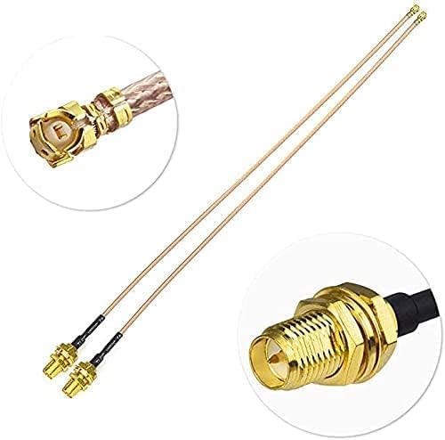 Bingfu Dual Band WiFi Antenna 2.4GHz 5GHz 5.8GHz 3dBi MIMO RP-SMA Male (2-Pack) + 2 x 12 inch Cable for WiFi Router Wireless Mini PCI Express PCIE Network Card Adapter - Image 2