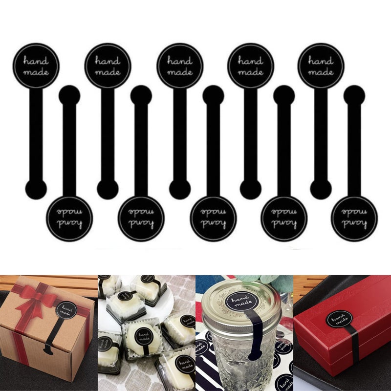 Beyonday 200pcs Handmade Lollipop Baking Stickers for Cake BoxTinsJarsCoffee CupsBottles Long Label Lollipop Sealing Bakery Stickers for Gift Wrapping SelfAdhesive Tamper Evident Seal Labels