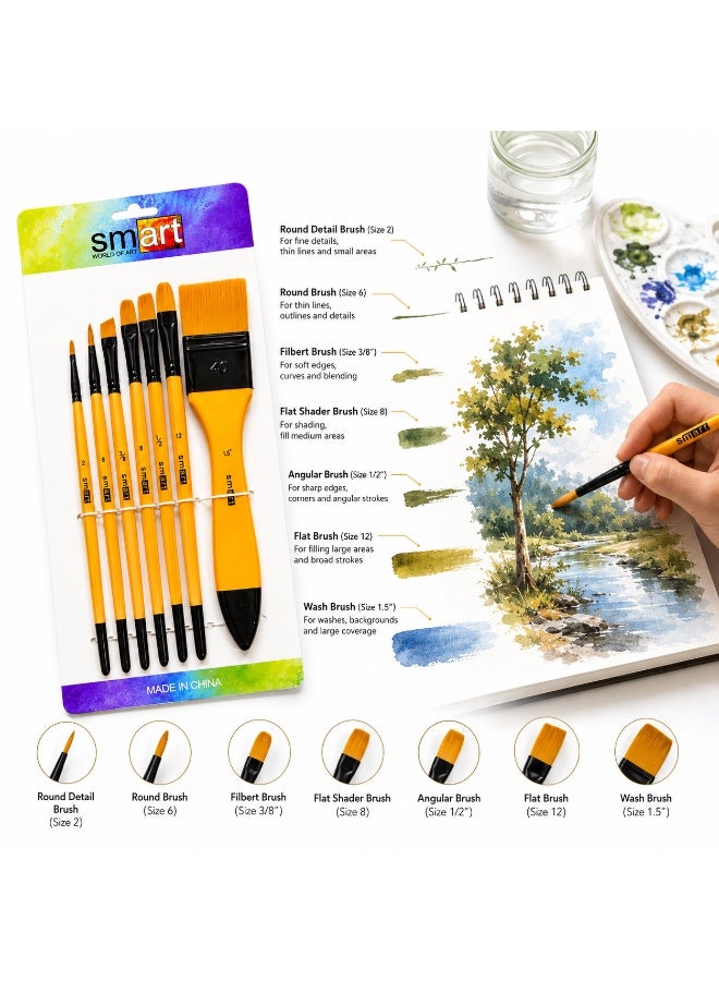 Smart Large Brush Set 7 Piece Different Shapes with Wide Brush - Image 4