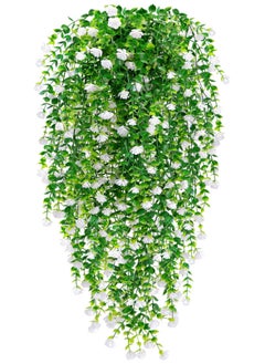 Mordely 2PCS Artificial Hanging Flowers, UV-Resistant Artificial Hanging Plants Flowers Bouquet Outdoor Indoor Fake Hanging Plant Artificial Flowers for Home Garden Wedding Decor  - Image 1