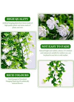 Mordely 2PCS Artificial Hanging Flowers, UV-Resistant Artificial Hanging Plants Flowers Bouquet Outdoor Indoor Fake Hanging Plant Artificial Flowers for Home Garden Wedding Decor  - Image 2