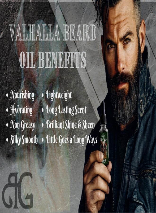 Beard Gains Beard Oil for Men - Organic Beard Growth Oil, Moisturizer & Conditioner, Softens & Strengthens Facial Hair, Reduces Itch, Promotes Healthy Beard (1oz, Valhalla) - Image 2