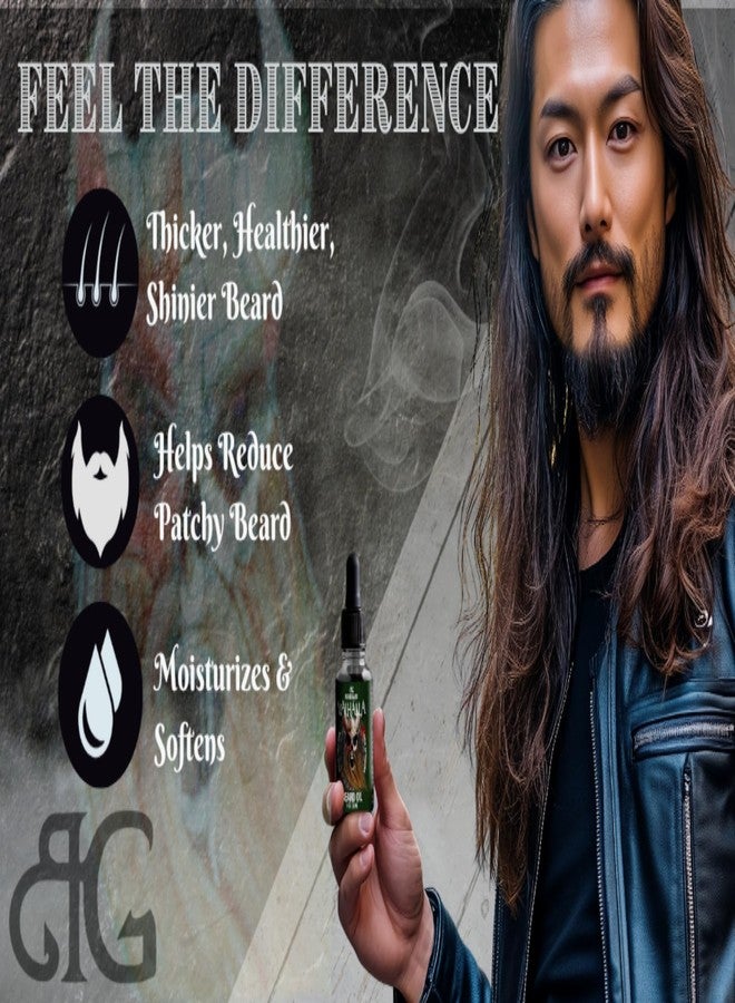 Beard Gains Beard Oil for Men - Organic Beard Growth Oil, Moisturizer & Conditioner, Softens & Strengthens Facial Hair, Reduces Itch, Promotes Healthy Beard (1oz, Valhalla) - Image 3