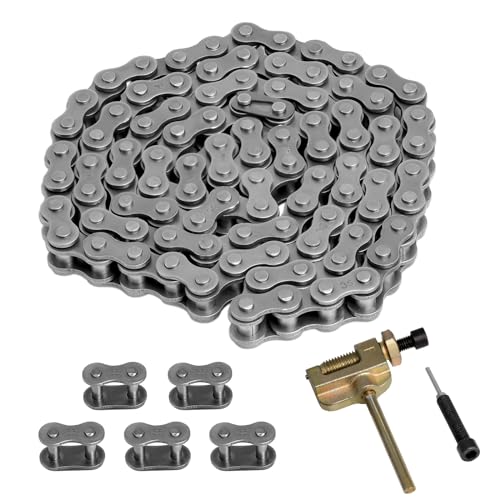 Belleone #35 Roller Chain, 3 Feet 35 Chain with 5 Master Links, Chain Breaker- Carbon Steel Chain for Mini Bike, Go Kart, Motorcycle, Scooter, Bicycle, Home and Industrial Machinery - 96 Links - Image 1