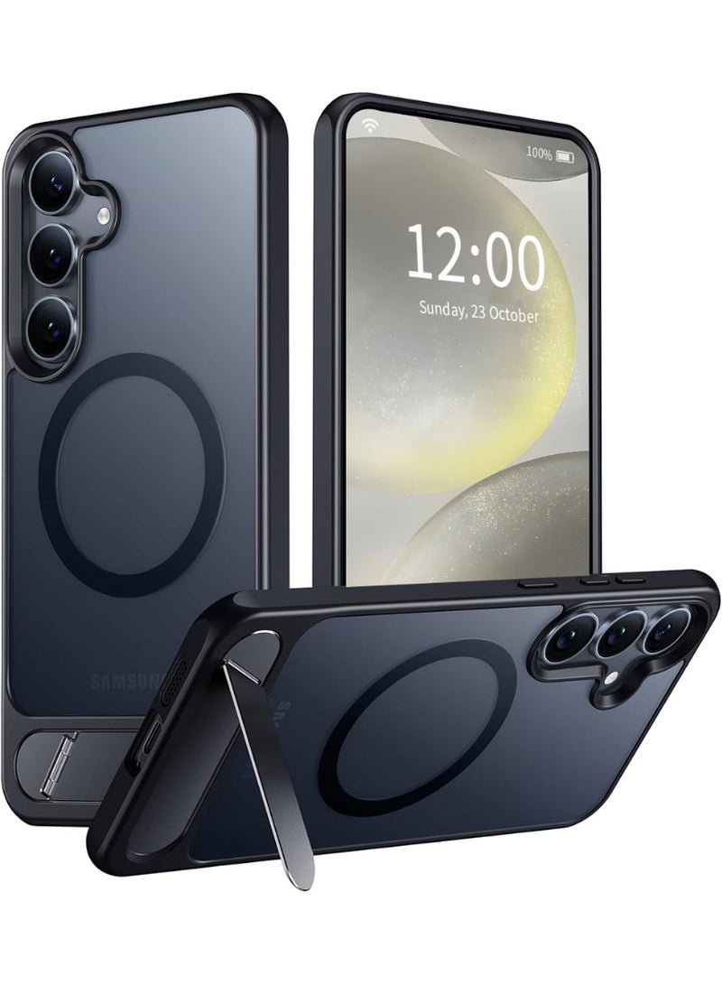 ايليجو جراب لموبايل سامسونج S24 من، متوافق مع ماج سيف، غطاء مغناطيسي مع حامل غير مرئي، جراب موبايل حماية ضد الصدمات، جراب خلفي رفيع غير لامع لهاتف جالاكسي S24 5G (اسود) - Image 1