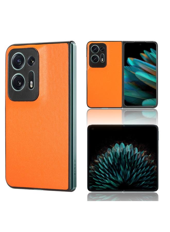 اس-توب جراب لهاتف OPPO Find N2، جراب هاتف عادي من جلد الليتشي - Image 1