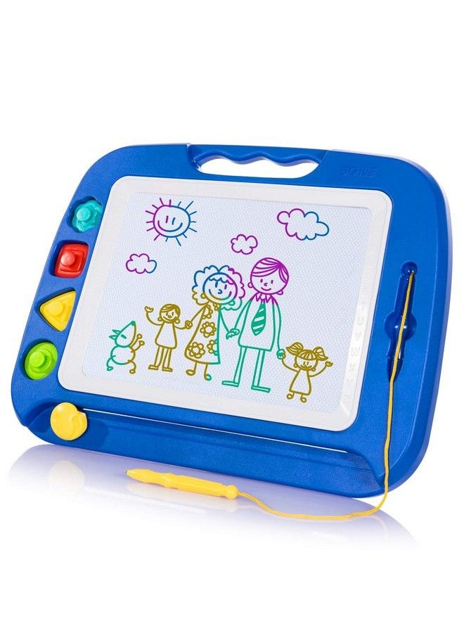 SGILE - Magnetic Drawing Board Toy For Kids Large Doodle Board Writing Painting Sketch Pad Blue - Image 1