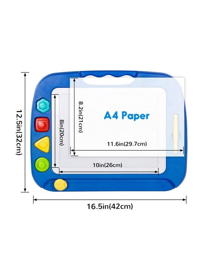 SGILE - Magnetic Drawing Board Toy For Kids Large Doodle Board Writing Painting Sketch Pad Blue - Image 1