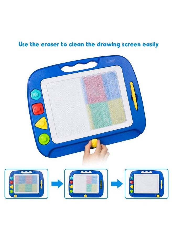 SGILE - Magnetic Drawing Board Toy For Kids Large Doodle Board Writing Painting Sketch Pad Blue - Image 1