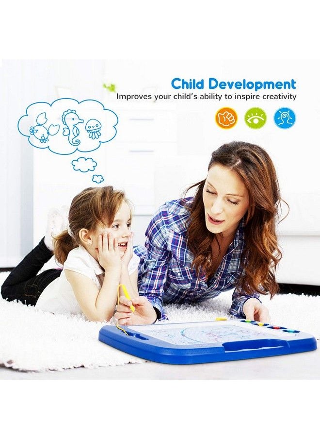 SGILE - Magnetic Drawing Board Toy For Kids Large Doodle Board Writing Painting Sketch Pad Blue - Image 1