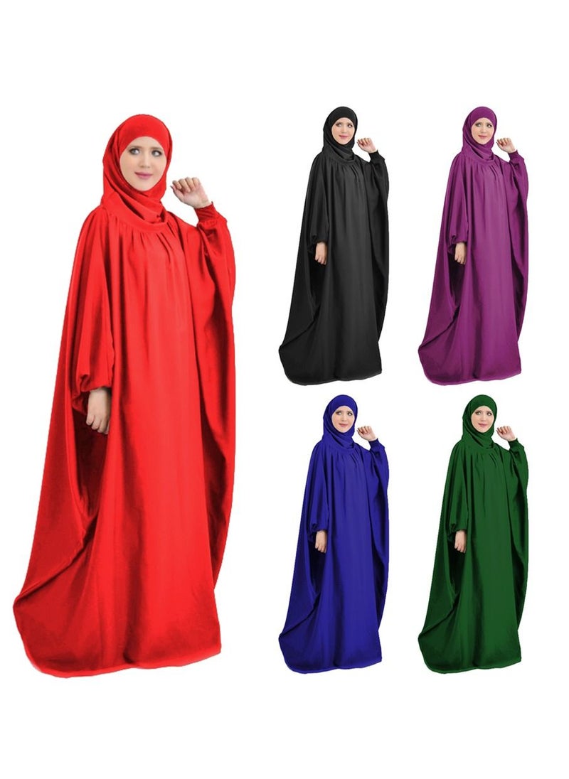إسكدنيا - طويل الأكمام أبايا مع حجاب أبيض - Image 1