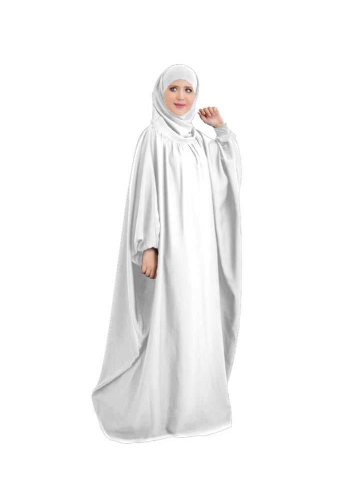 إسكدنيا - طويل الأكمام أبايا مع حجاب أبيض - Image 1