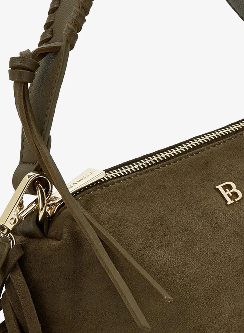 Flora Bella By Shoexpress Olive Tassel Accent Crossbody Bag With Detachable Strap for Women | Best Price UAE