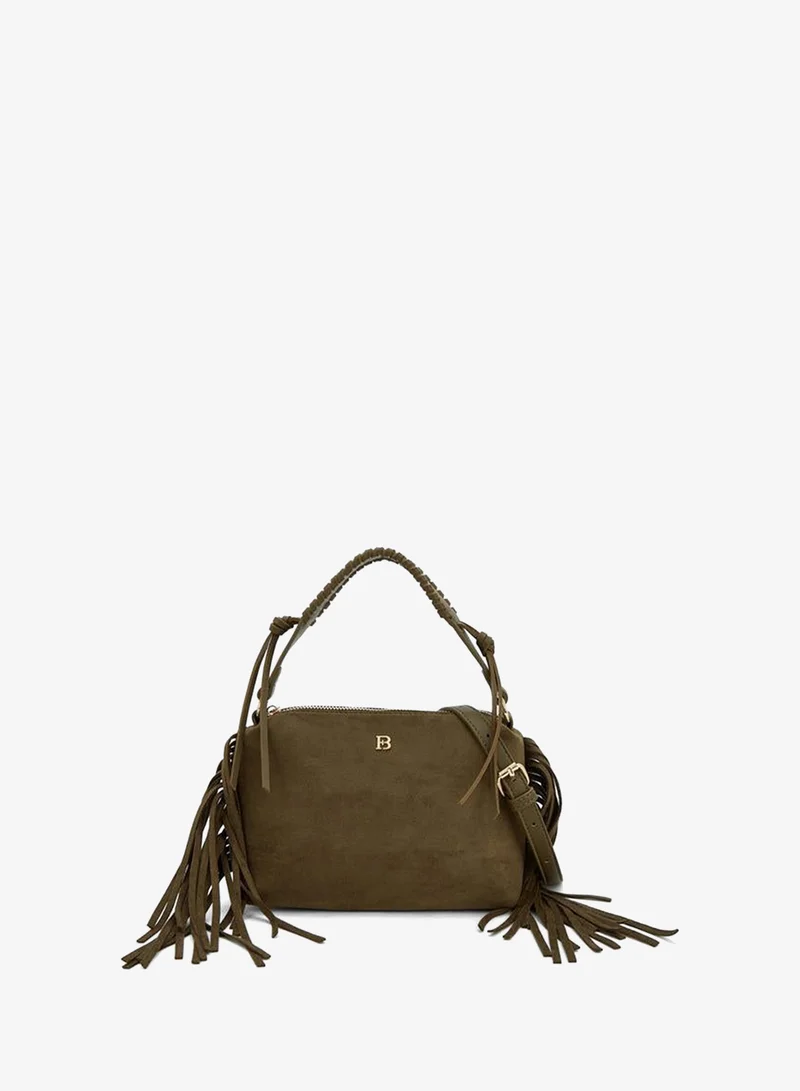 Tassel Accent Crossbody Bag With Detachable Strap