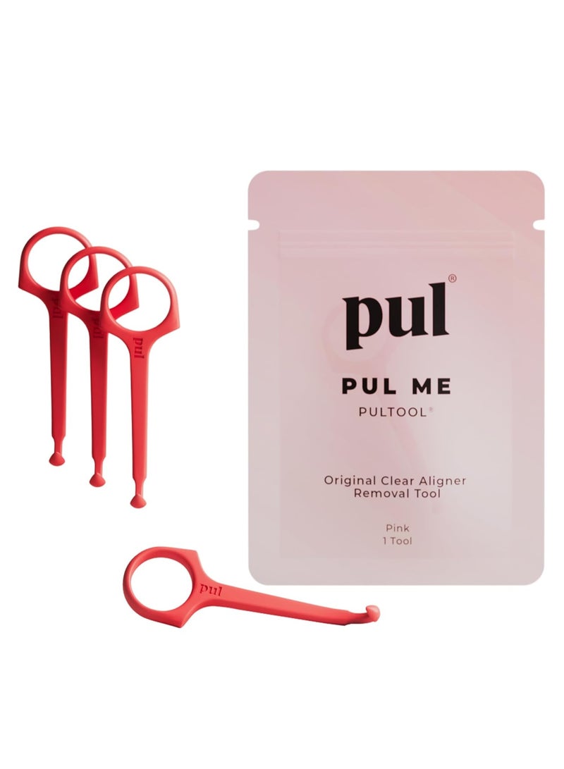 PUL Pack of 4 Reusable Clear Aligner Removal Tool — Compatible with Invisalign, Removable Braces, Retainers & Trays – Easy-to-Use Device Remover, Dental & Oral Hygiene Care Product – Pink - Image 1
