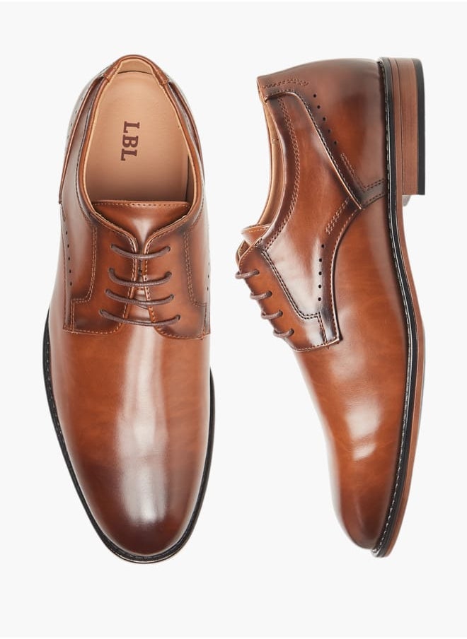 LBL by Shoexpress Mens Solid Derby Shoes With Lace-Up Closure  - Image 2