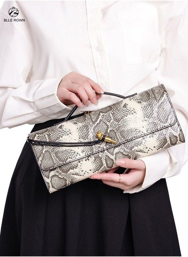 BLLE ROWN New Arrival Women's Luxury Handbags Elegant Snake Print Crossbody Bag For Ladies With Adjustable Strap,Stylish Shoulder Bags  - Image 1