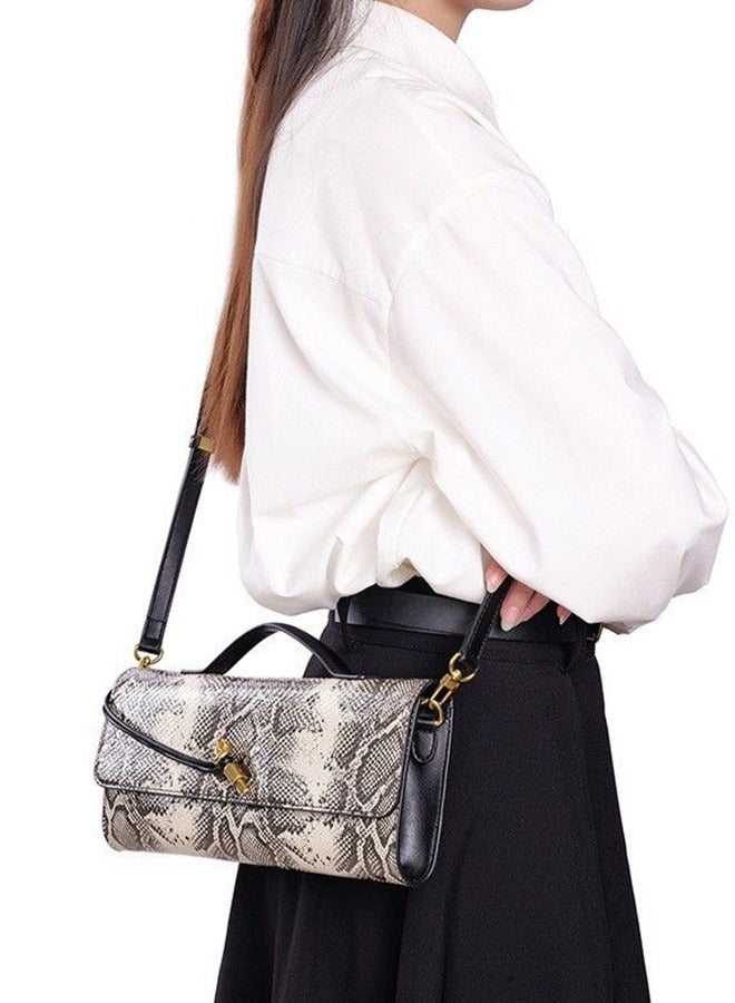 بليه روان حقائب يد نسائية فاخرة وصادرة حديثاً حقائب يد نسائية فاخرة بطبعة ثعبان أنيقة للسيدات بحزام قابل للتعديل، حقائب كتف أنيقة - Image 4