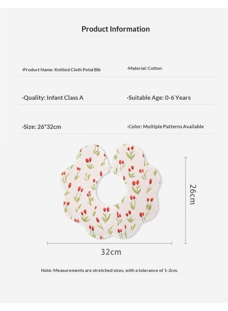 Baby Petal-Shaped Bib Reversible Design Cotton Baby Bibs Feeding Bib Whale Print Bib - Image 4