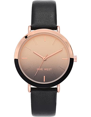 Nine West Dress Watch (Model: NW/2346RGBK), Black/Rose Gold - Image 4