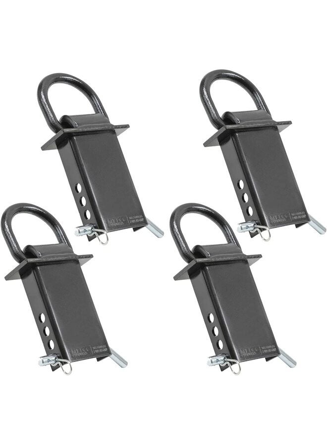 (4 Pack Heavy Duty Adjustable Trailer Stake Pocket D Ring w/ 1/2" Hitch Pin, Load Limit 5400 lbs & 4 Holes for Adjustment | Stake Pocket D-Ring Tie Downs Utility for Flatbed Trucks - Image 2