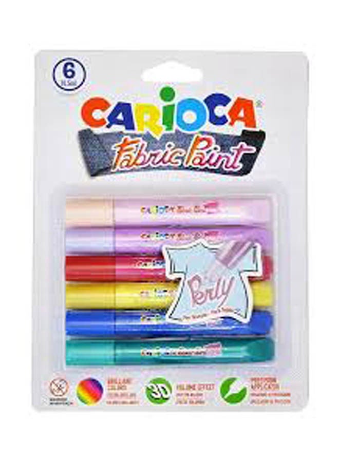 carioca Fabric paints 6 Pcs Multicolour 10.5 ml