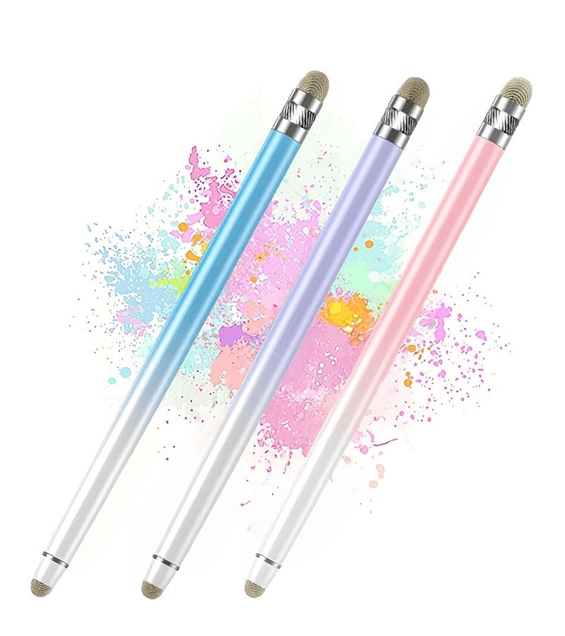 Yellow 3 Pack Touch Pens For Touch Screens Compatible Iphone Ipad Android Tablets - Image 1