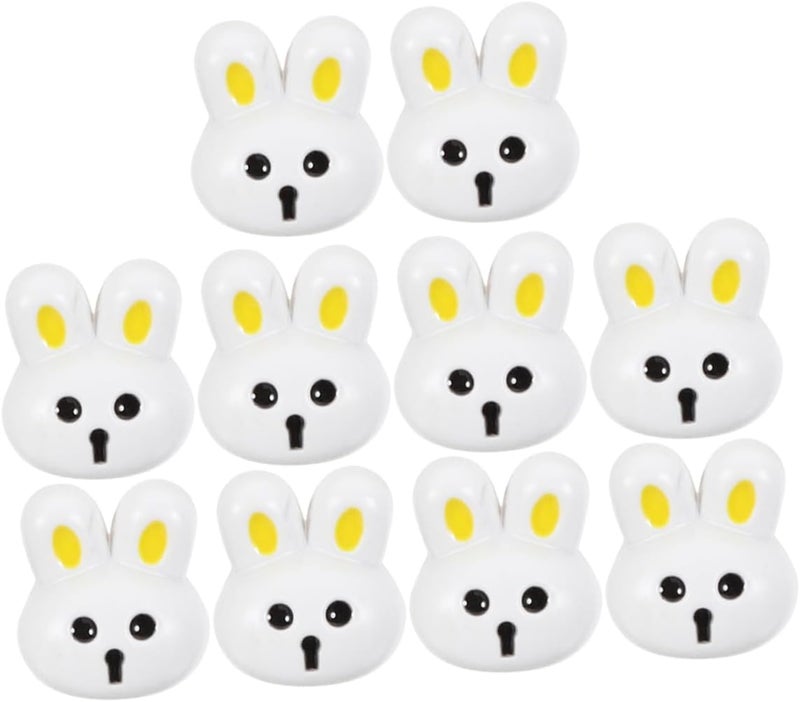 Angoily 10pcs Rabbit Shaped Resin Buttons for Boys and Girls Clothing Decorative Sewing Buttons for Coats Shirts and Crafts Cute Bunny Design for DIY Projects - Image 1