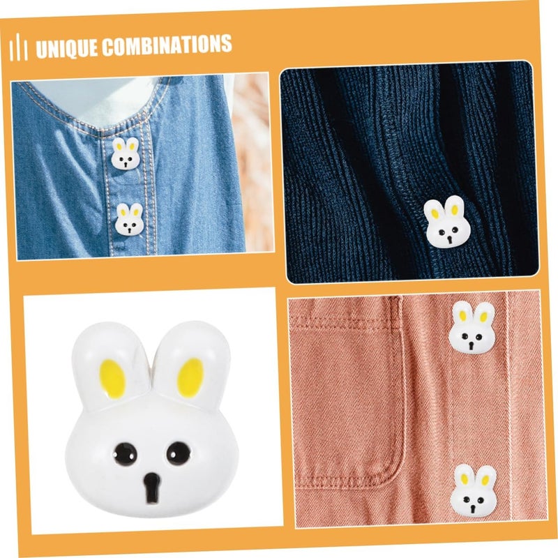 Angoily 10pcs Rabbit Shaped Resin Buttons for Boys and Girls Clothing Decorative Sewing Buttons for Coats Shirts and Crafts Cute Bunny Design for DIY Projects - Image 3