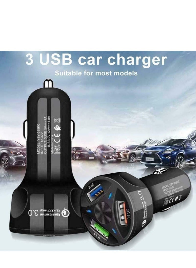 ELTRAZONE 4 Port Car Charger USB Adapter, MoreChioce 12-24V Car Charger Adapter Universal USB Car Charger Compatible with Mobile Phones Tablets Other USB Accessories, Black - Image 4