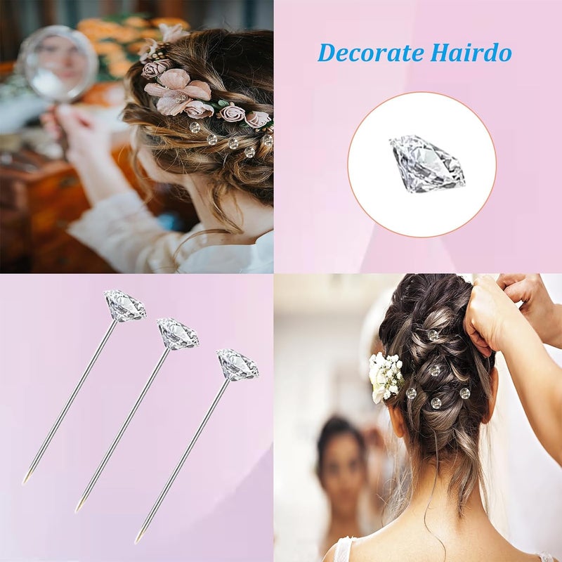 Sunenlyst 200PCS Corsage Boutonniere Pins, Sewing Corsages Flower Pins, Long 2inch Floral Diamond Rhinestones Pins, Straight Head Pins for Wedding, Jewelry DIY Decoration, Quilting and Craft by - Image 4