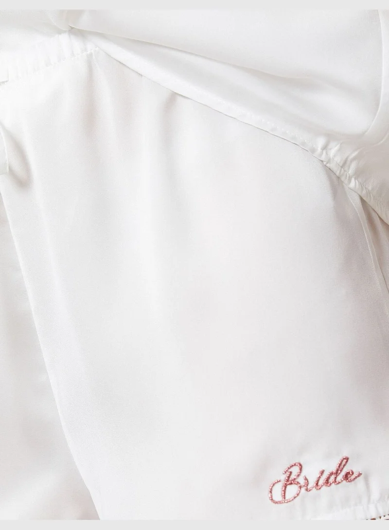 KOTON Embroidered Bride Shorts