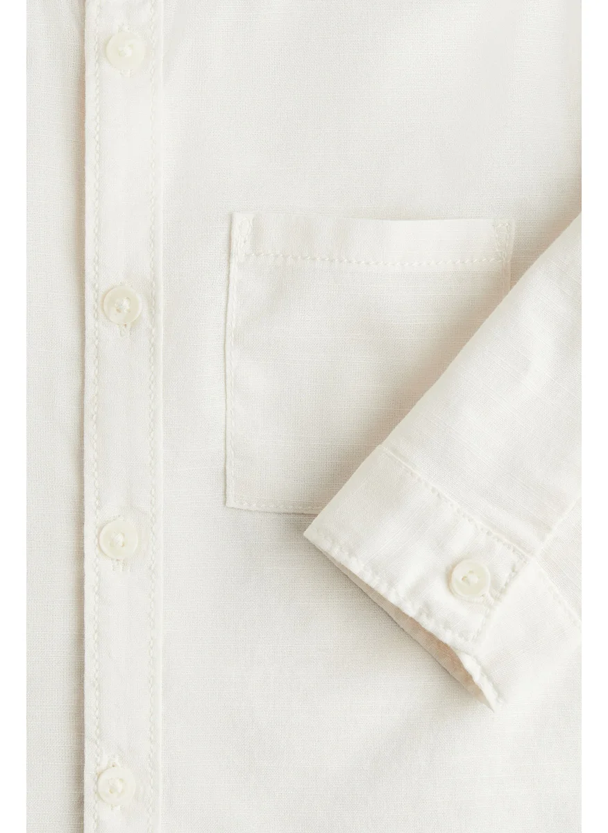 اتش اند ام Cotton Grandad Shirt