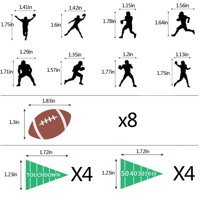 MIMURHYL America Football Cupcake Toppers Sports Party Decorations 24pcs Superbo Rugby Cupcake Toppers for boys birthday - Image 3