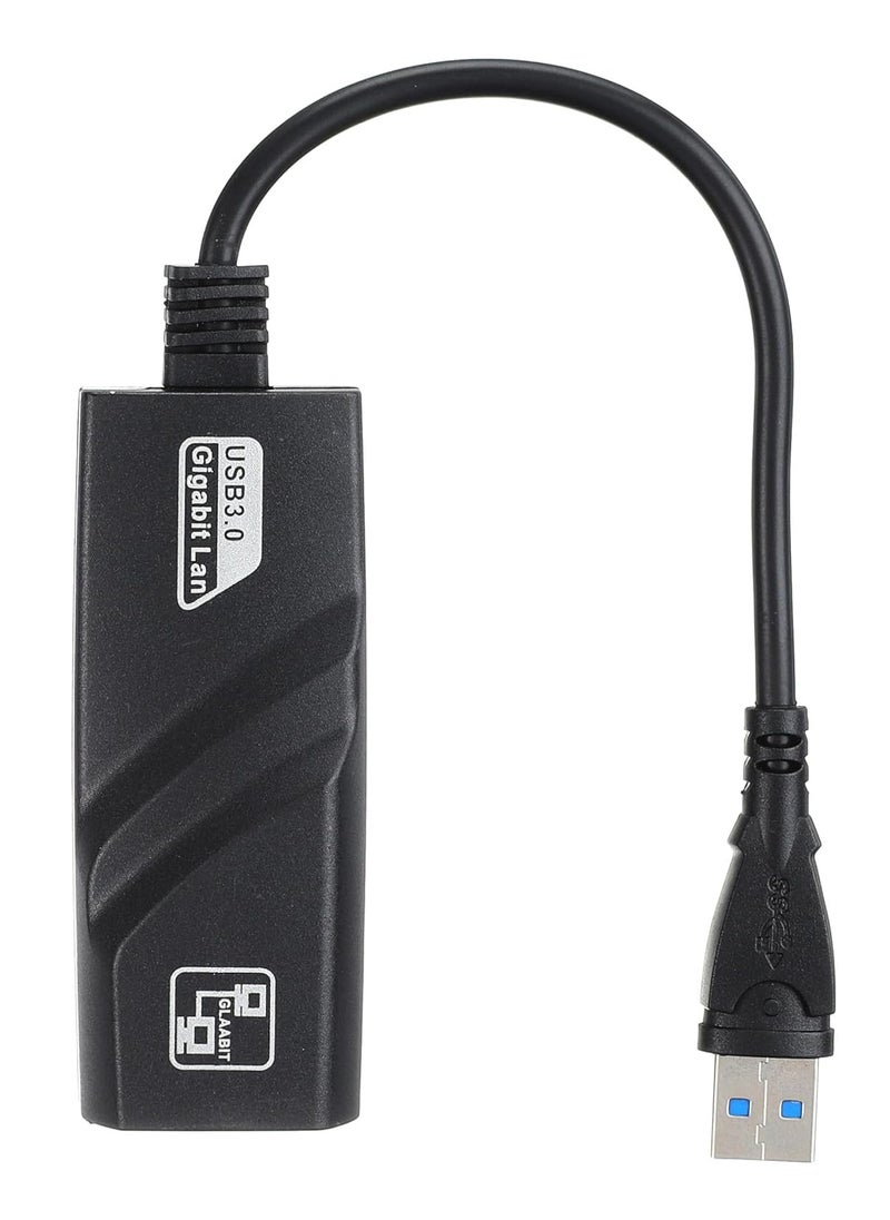 Generic DIB USB Network Adapter USB 3.0 to RJ45 10/100/1000 Gigabit Ethernet LAN Network Adapter for Windows 10/8.1/8/7/Vista, Mac OS, Linux, Chrome OS & More – Black  - Image 1