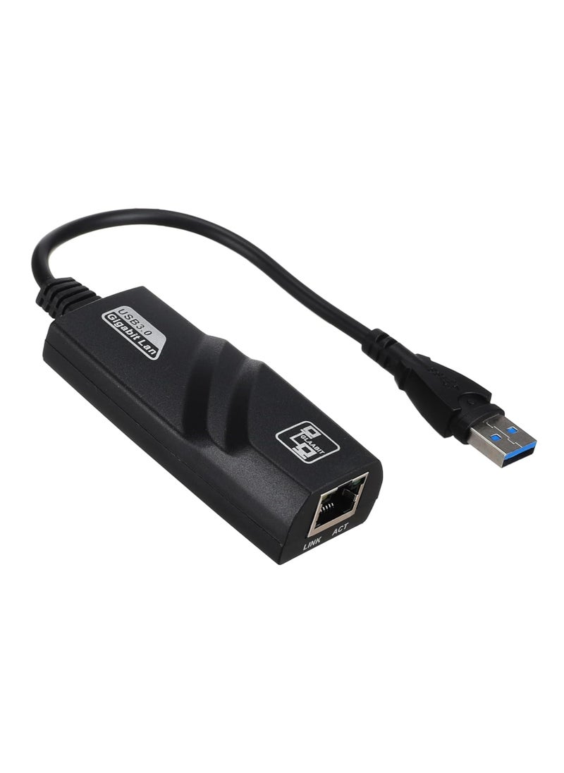 Generic DIB USB Network Adapter USB 3.0 to RJ45 10/100/1000 Gigabit Ethernet LAN Network Adapter for Windows 10/8.1/8/7/Vista, Mac OS, Linux, Chrome OS & More – Black  - Image 2